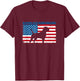 American Flag Alapaha Blue Blood Bulldog T-Shirt - T-Shirt | Maroon