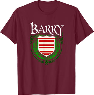 Barry Surname Irish Clan Tartan Badge Ireland T-Shirt - T-Shirt | Maroon
