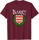 Barry Surname Irish Clan Tartan Badge Ireland T-Shirt - T-Shirt | Maroon