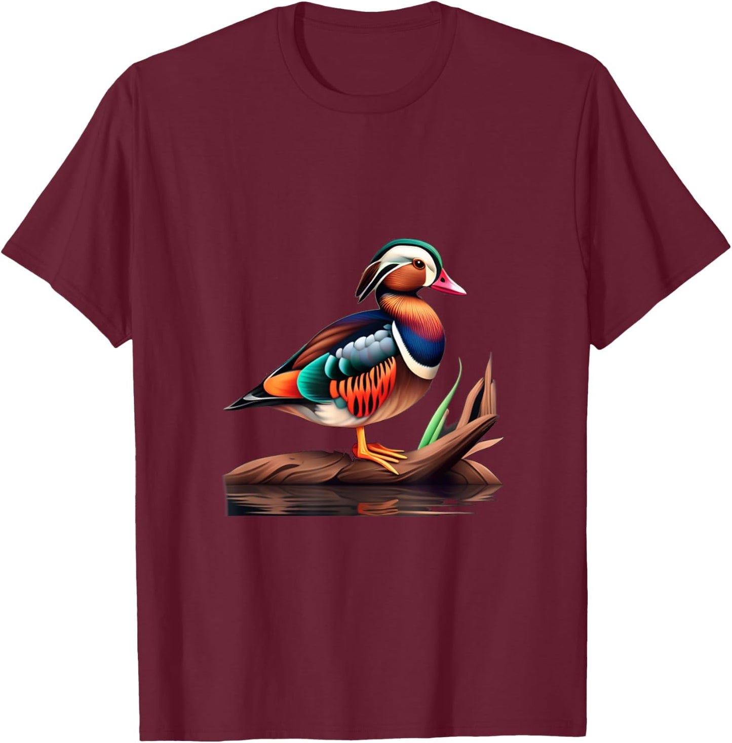 Cool looking mandarin Duck T-Shirt - T-Shirt | Maroon