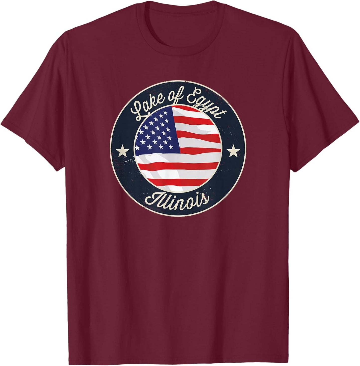 Lake of Egypt - Patriotic Illinois Souvenir T-Shirt - T-Shirt | Maroon