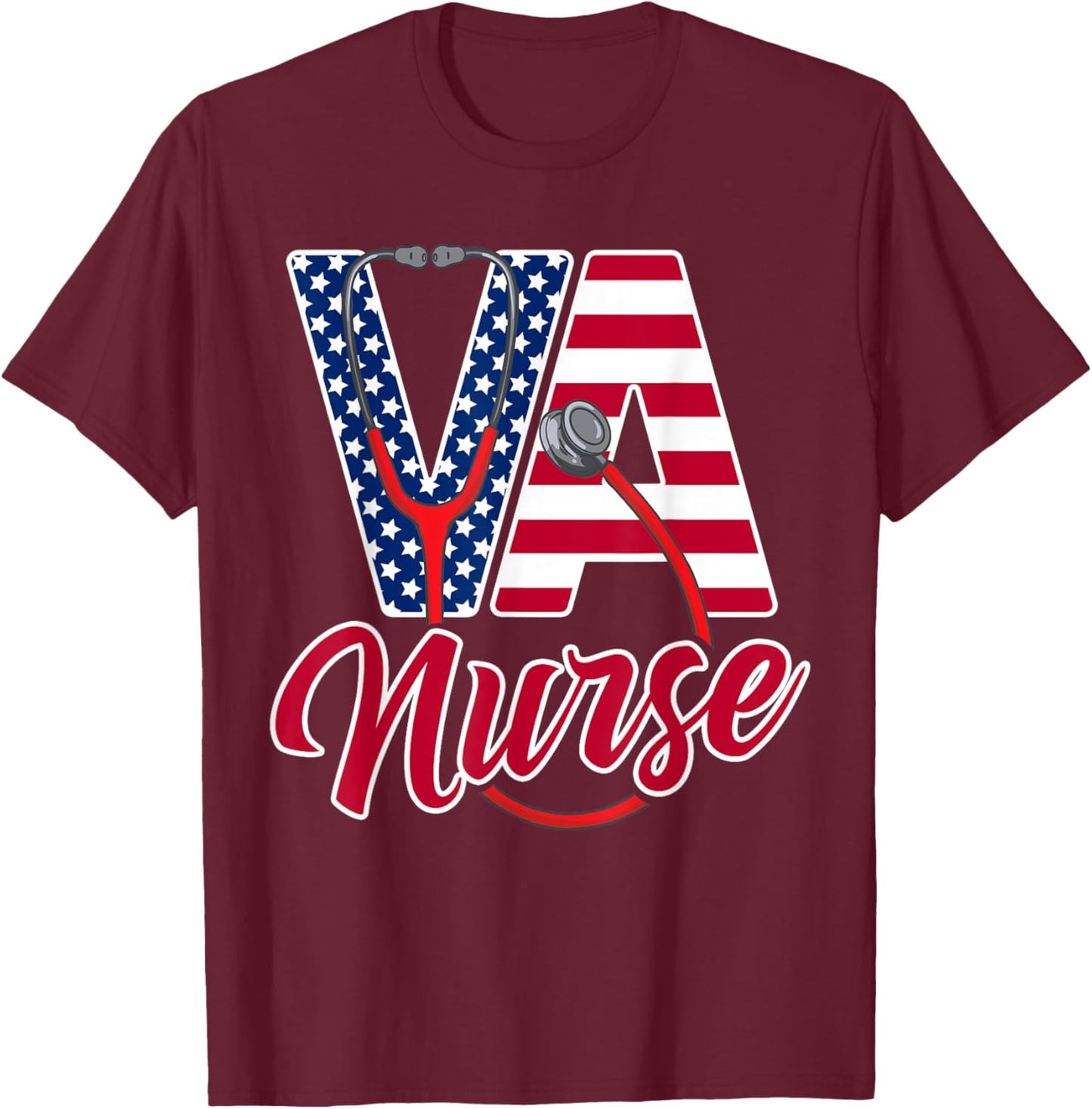 VA Nurse Apparel - VA Nurse Squad T-Shirt - T-Shirt | Maroon