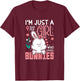 Im Just a 9 Years Old Girl Who Loves Bunny Kids 9th Birthday T-Shirt - T-Shirt | Maroon