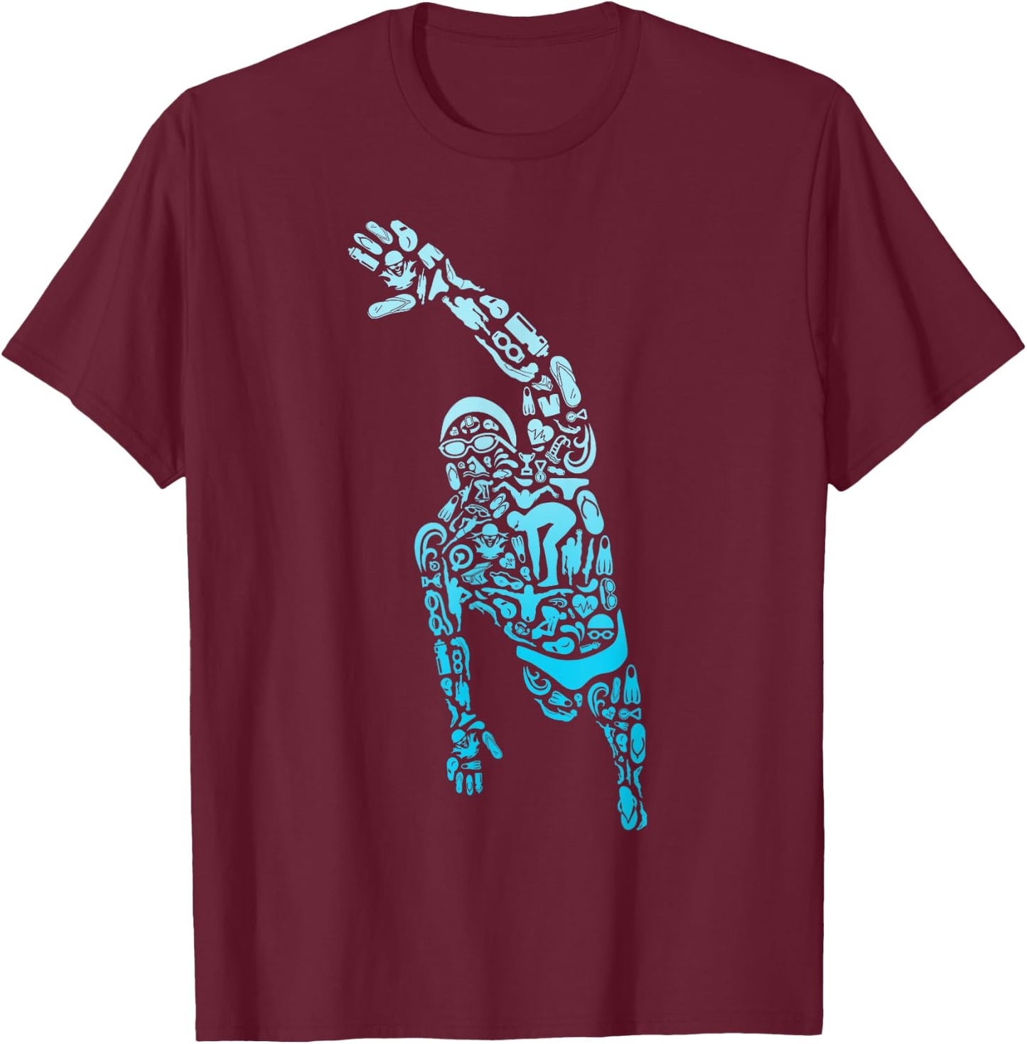 Swim Sport Athletes Swimmer Dad Boys Competitive Swimming T-Shirt - T-Shirt | Maroon
