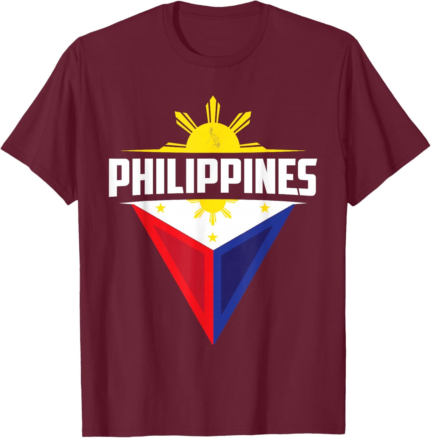 Mabuhay Philippine Flag Filipino Heritage Pinoy Pinay T-Shirt - T-Shirt | Maroon
