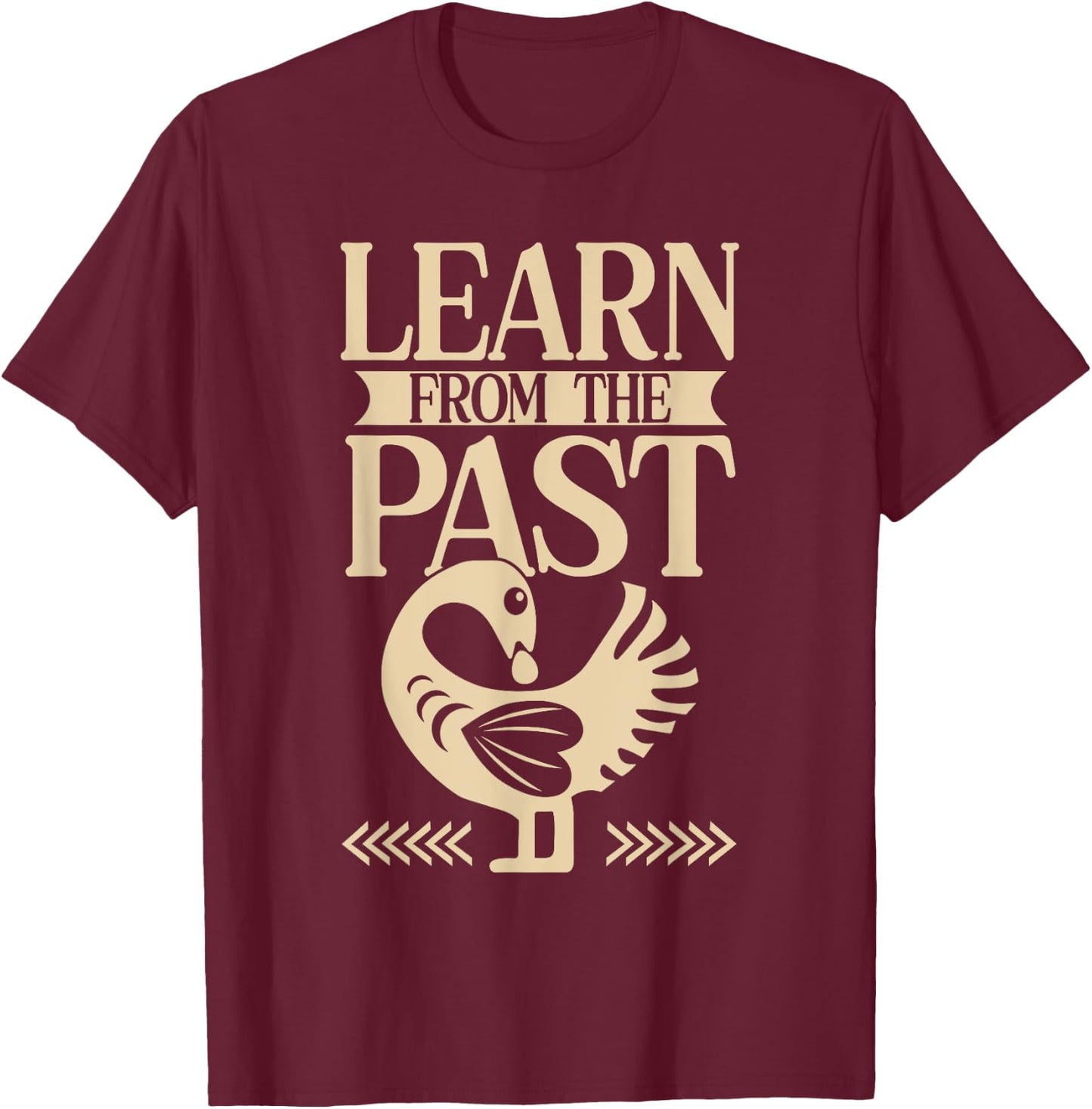 Sankofa Bird Learn From The Past T-Shirt - T-Shirt | Maroon