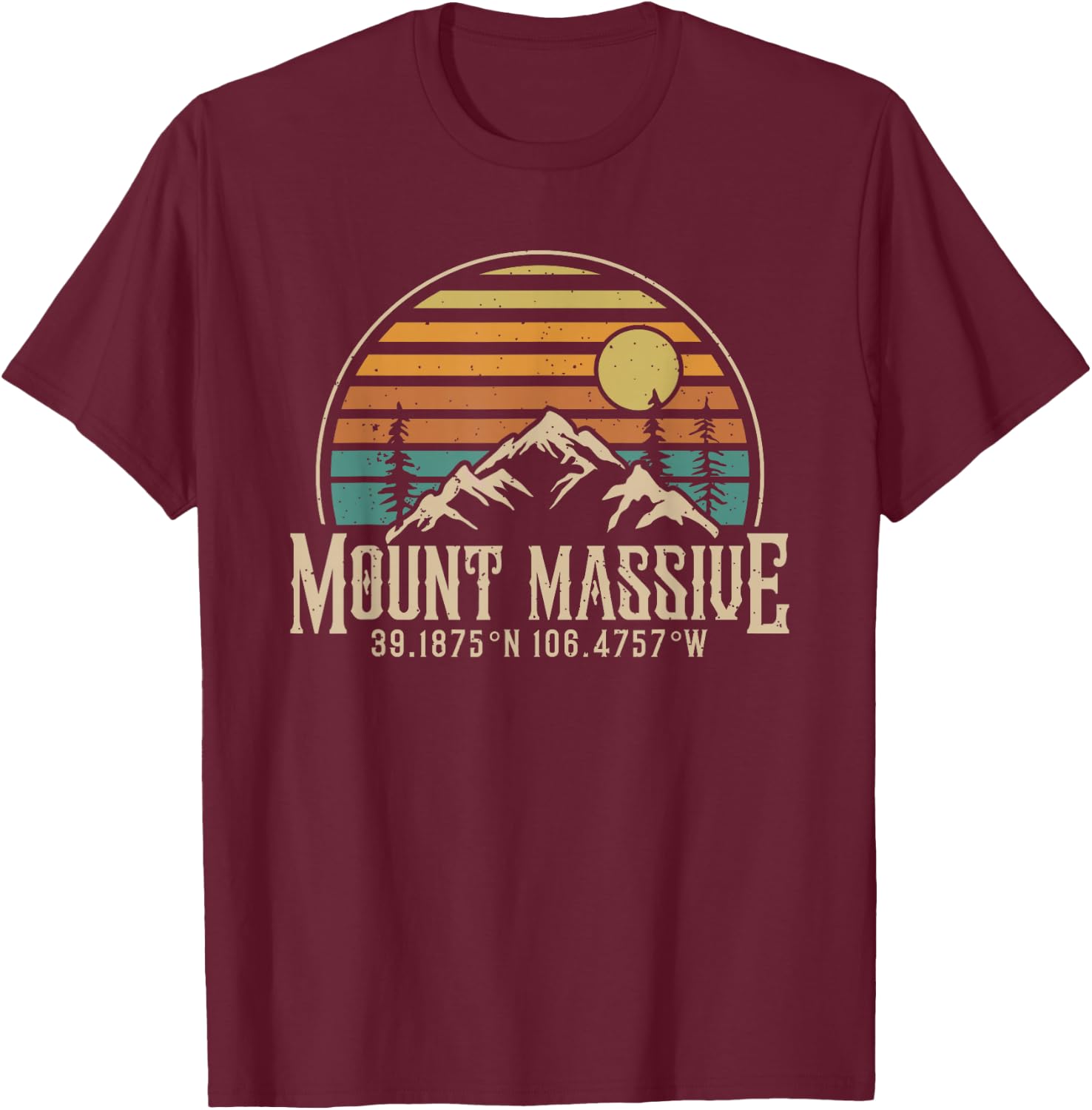 Climbing Mt. Massive Colorado Hiking Mountain Mount Massive T-Shirt - T-Shirt | Maroon
