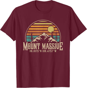Climbing Mt. Massive Colorado Hiking Mountain Mount Massive T-Shirt - T-Shirt | Maroon