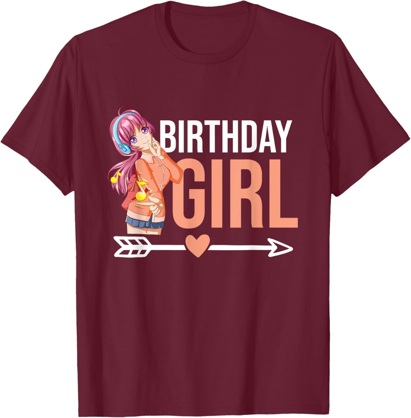 Anime Manga Birthday Girl Birthday T-Shirt - T-Shirt | Maroon
