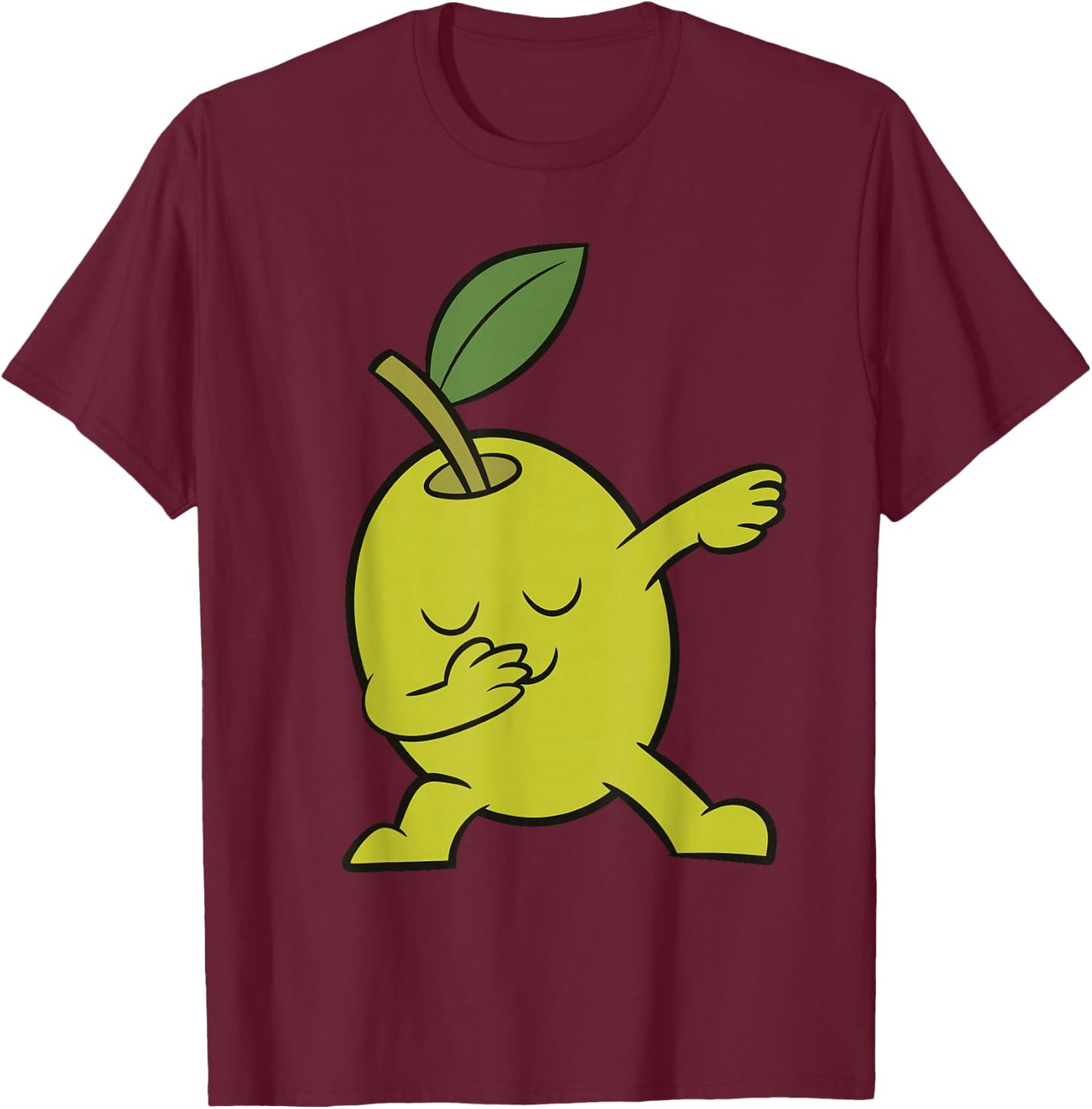 Green Olive Fruit Dabbing Cute Dabbing Olive T-Shirt - T-Shirt | Maroon