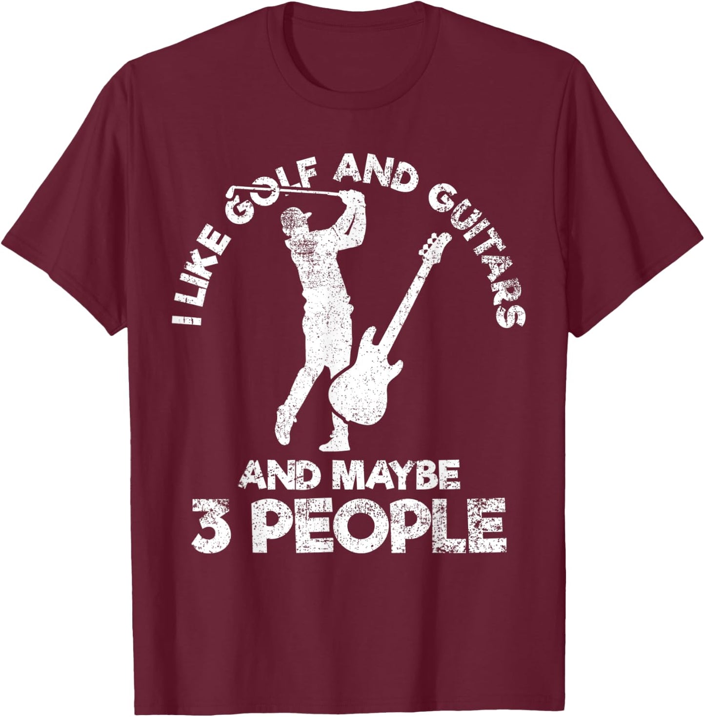 Golf Guitar Golfer Guitarist T-Shirt - T-Shirt | Maroon