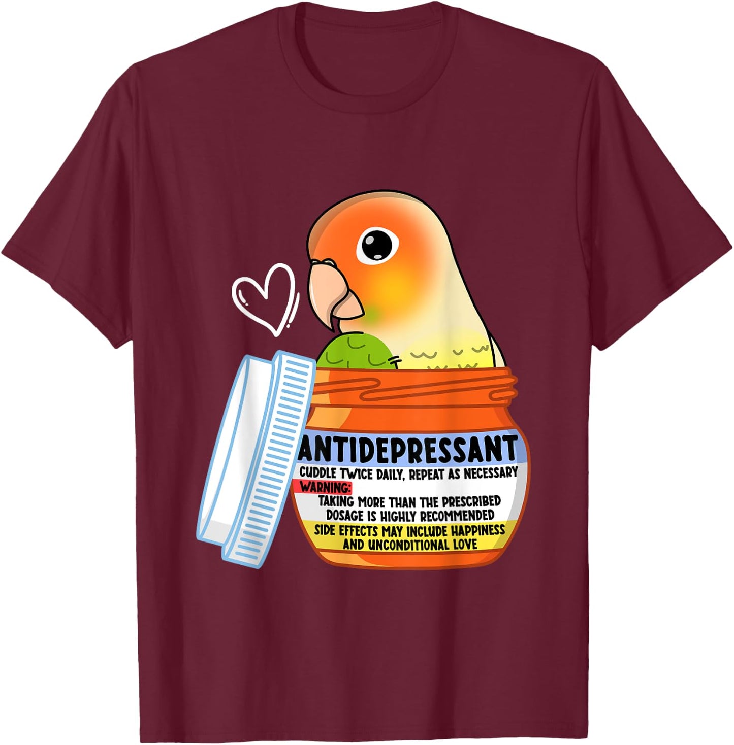 Cute Antidepressant Parrot I Green Cheek Pineapple Conure T-Shirt - T-Shirt | Maroon