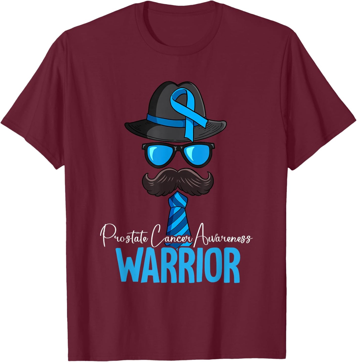 Prostate Cancer Awareness by Prostate Cancer Awareness Gift - -Adults, Black, Short Sleeve, Small, Classic Fit, Polyester 100% T-Shirt - T-Shirt | Maroon