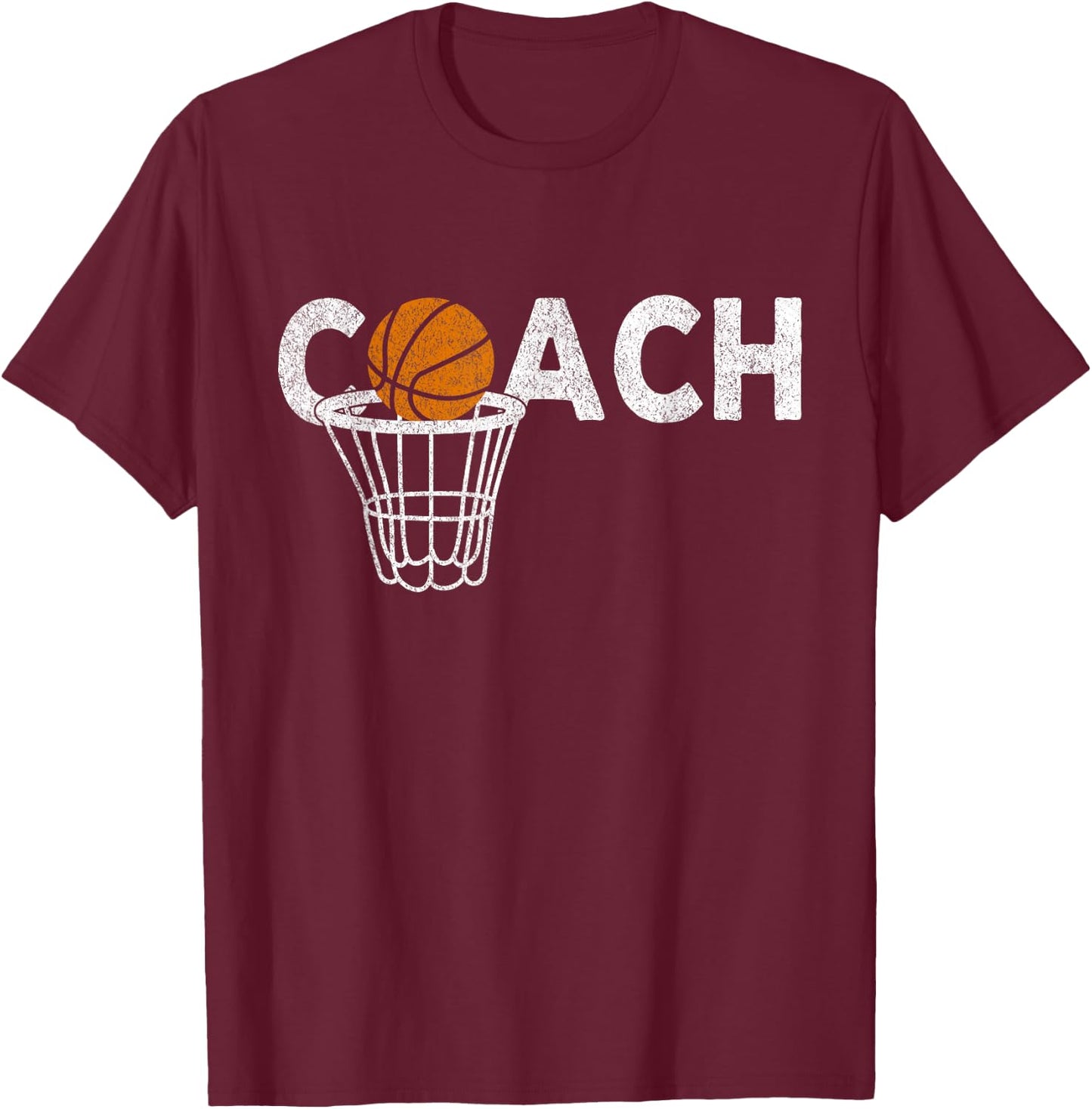 Vintage Basketball Coach Basketball Coaching Retro T-Shirt - T-Shirt | Maroon