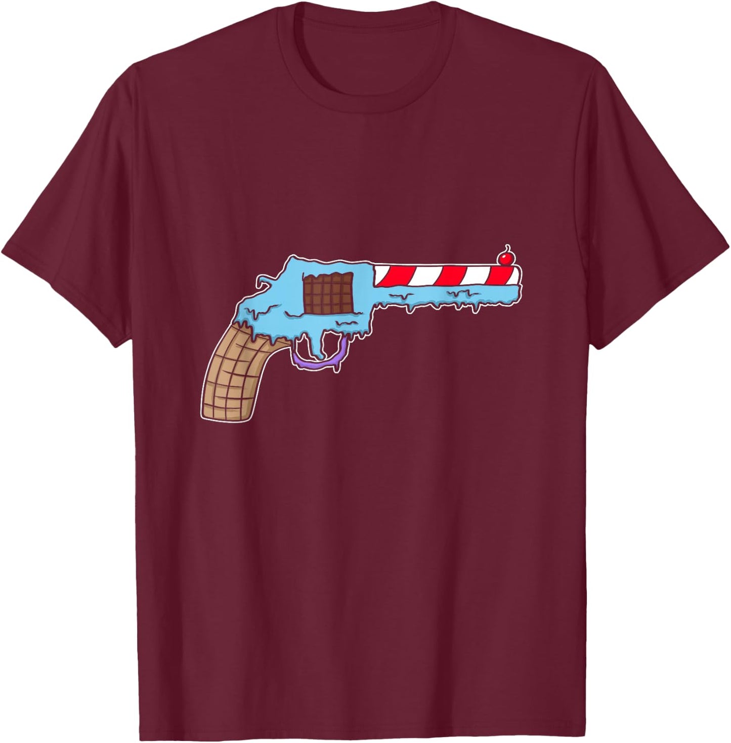 Funny Ice Cream Gun Weapon Rifle Pistol Right 2nd Amendment T-Shirt - T-Shirt | Maroon