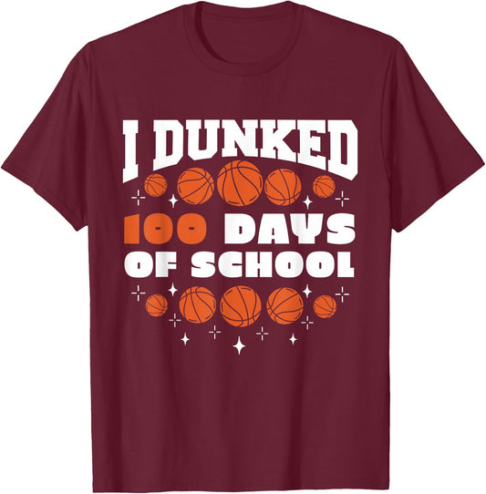 Basketball 100th Day Of School 100 Days Of School Toddler T-Shirt - T-Shirt | Maroon