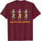 Happy Hulaween Hawaii Themed Halloween Skeleton Vintage T-Shirt - T-Shirt | Maroon