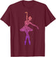Ballet Ballerinas Women Kids Girls Ballet Dancer T-Shirt - T-Shirt | Maroon
