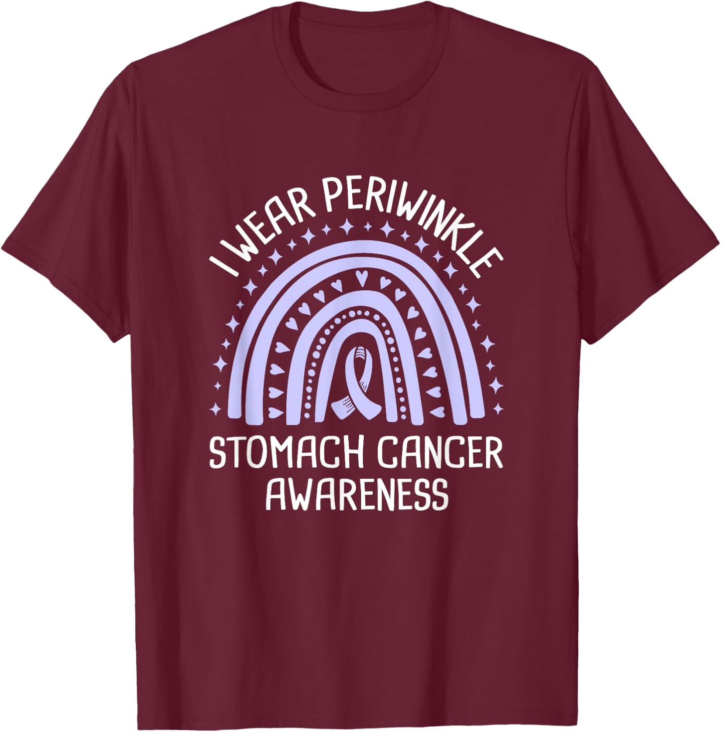 I Wear Periwinkle Stomach Cancer Awareness T-Shirt - T-Shirt | Maroon