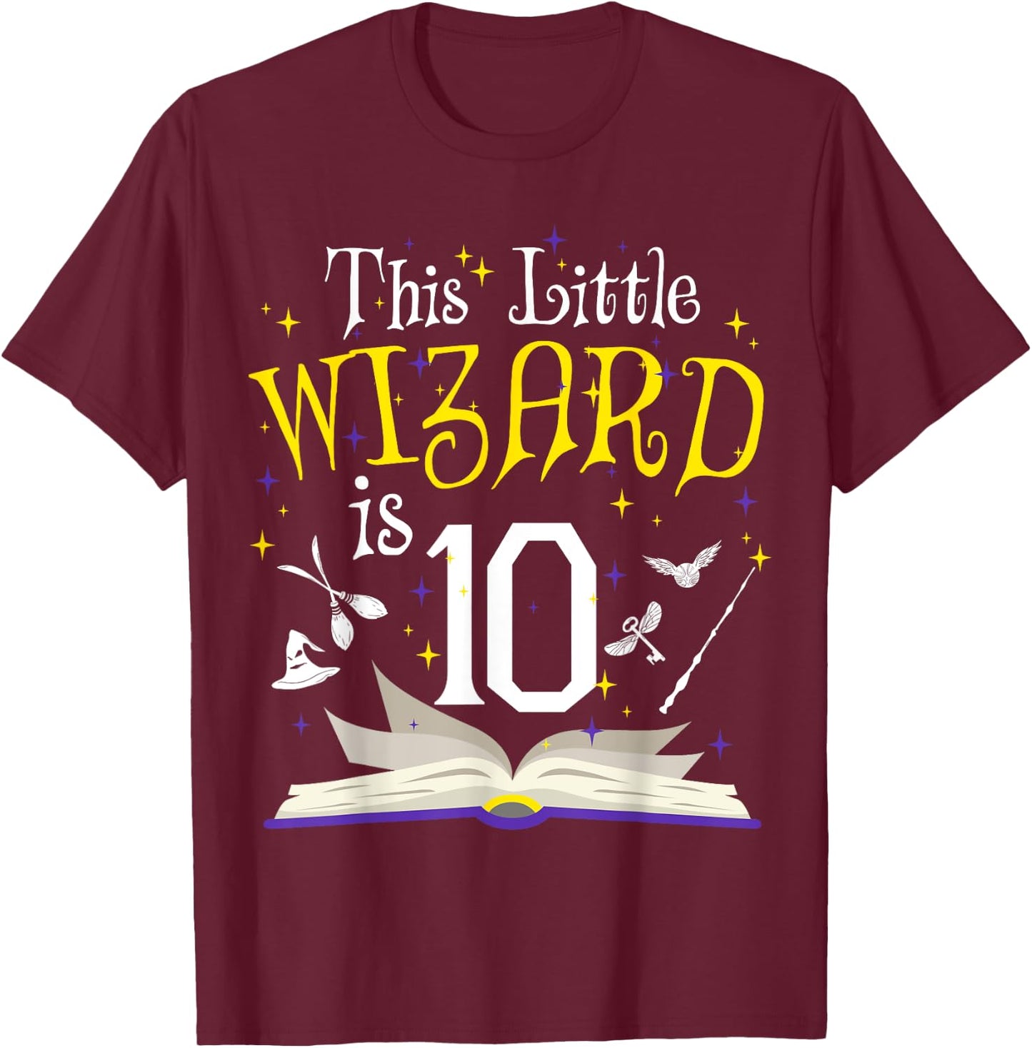 10th B-Day Magic Wizard 10 Year Old Birthday Matching Family T-Shirt - T-Shirt | Maroon