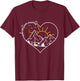 Adventure Awaits Hiking Camping Outdoor Heart Mountain Hiker T-Shirt - T-Shirt | Maroon