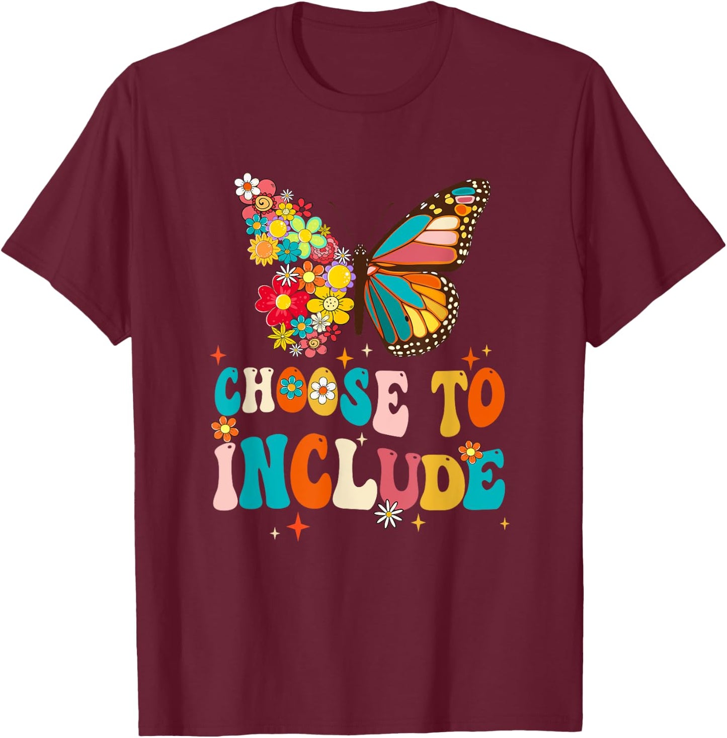 Choose To Include Teacher Special Education Autism Awareness T-Shirt - T-Shirt | Maroon