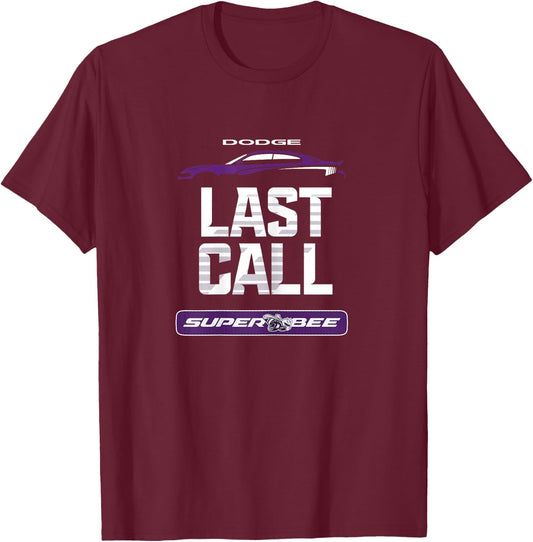 Dodge Charger Super Bee, Last Call T-Shirt - T-Shirt | Maroon