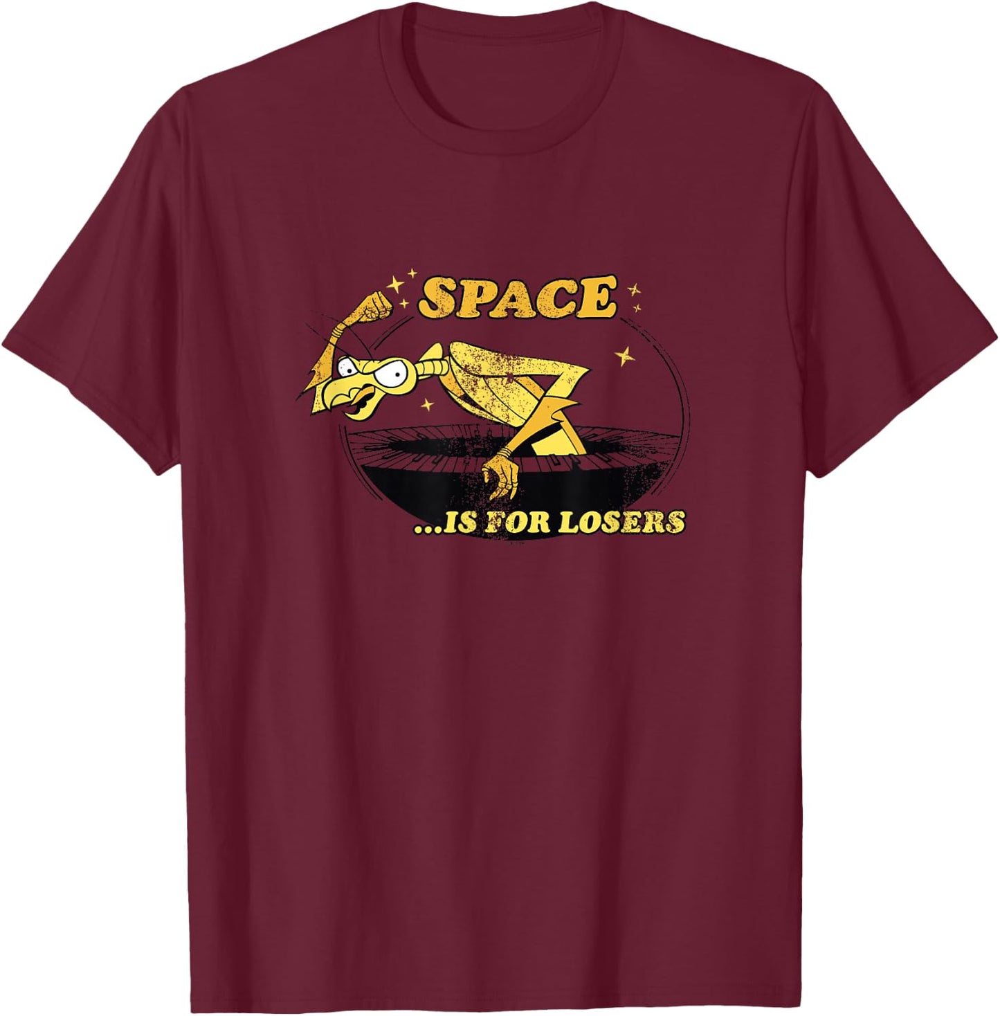 Space Ghost Vintage Zorak Space Is For Losers Distressed T-Shirt - T-Shirt | Maroon