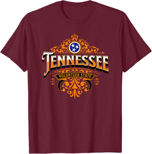 Men's Women's Kids Tennessee TN Throwback Classic Design T-Shirt - T-Shirt | Maroon