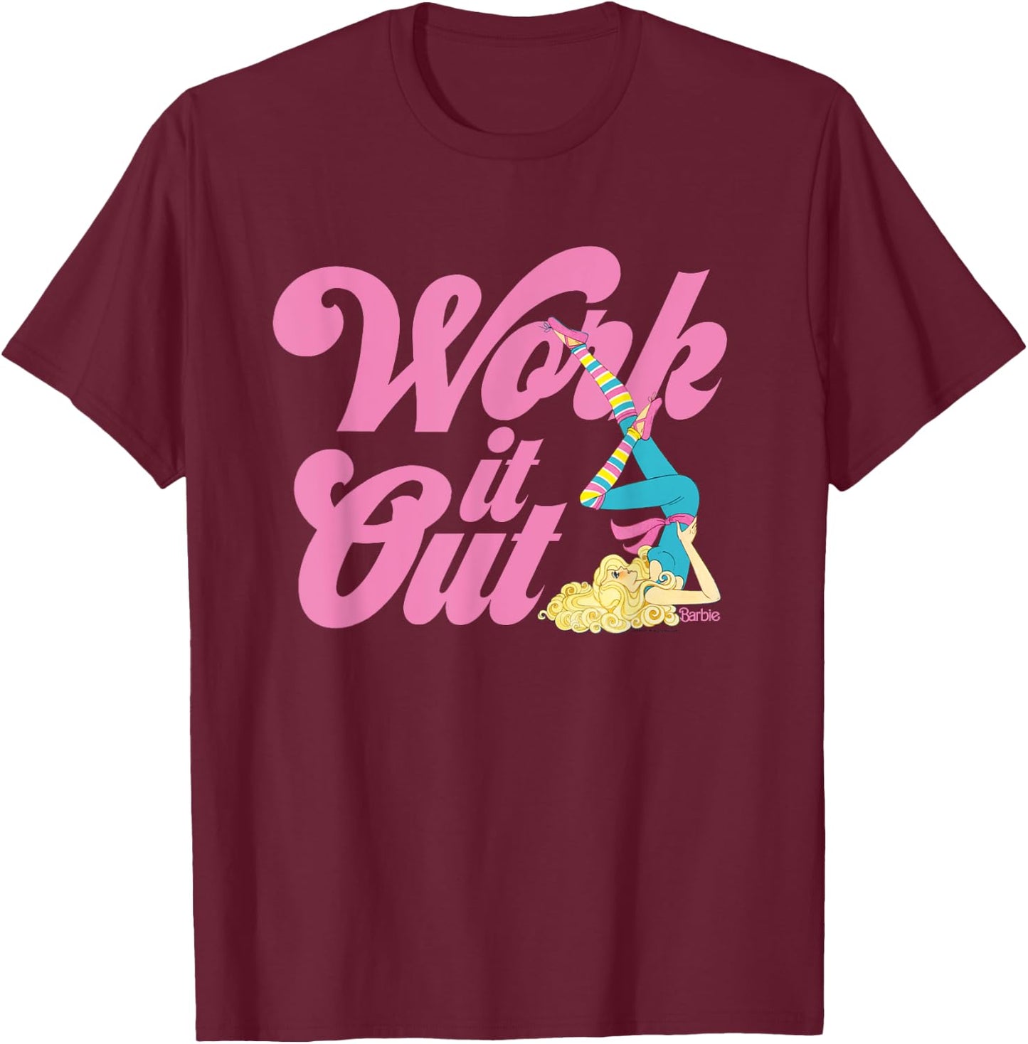 Barbie - Work It Out T-Shirt - T-Shirt | Maroon