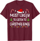 Most Likely To Listen To Christmas songs family matching T-Shirt - T-Shirt | Maroon