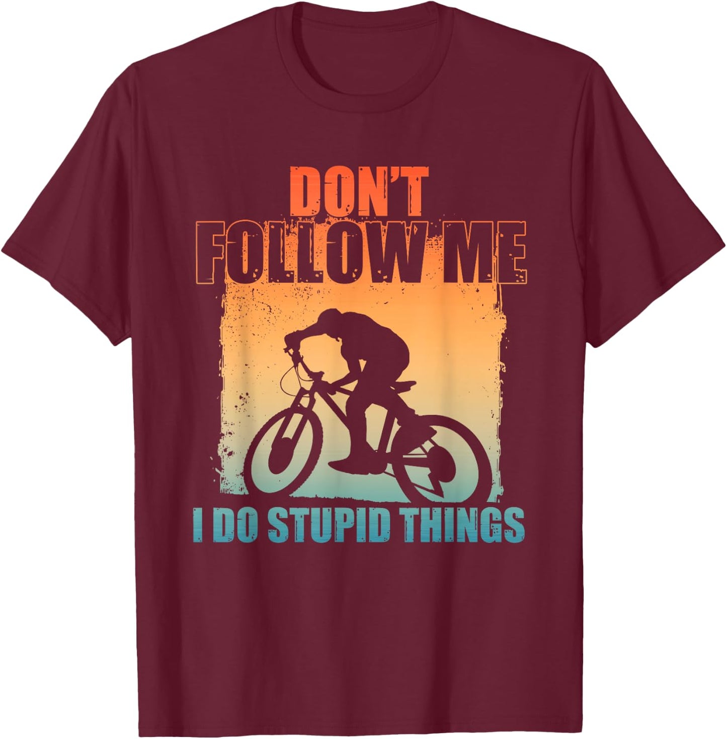 Funny Mountain Biking Art Women Cycling Downhill MTB T-Shirt - T-Shirt | Maroon