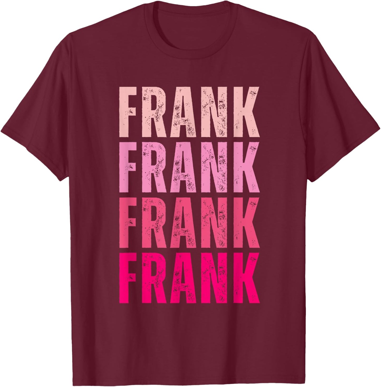 Vintage Frank First Name Boy Kids Personalized Girl 80's T-Shirt - T-Shirt | Maroon