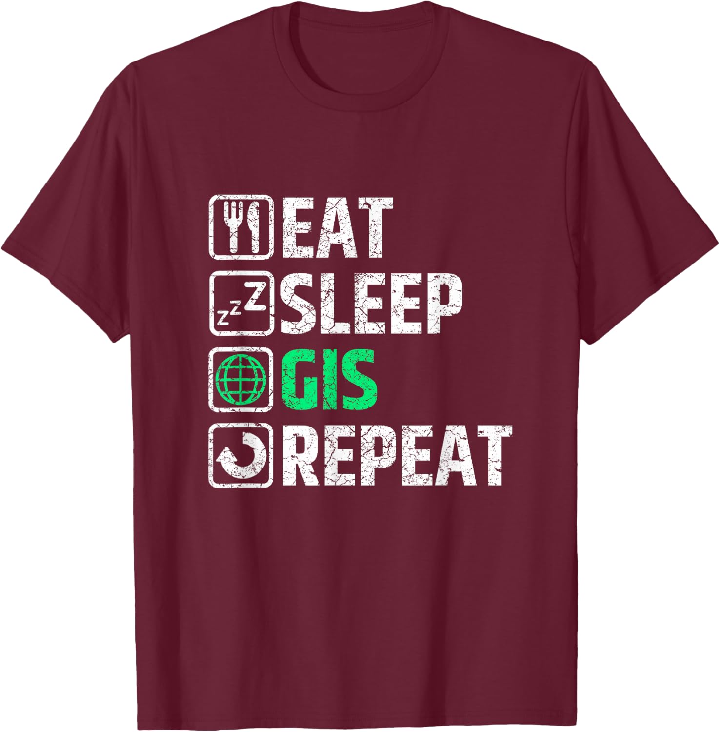 GIS Geographical Information System Geoinformation T-Shirt - T-Shirt | Maroon