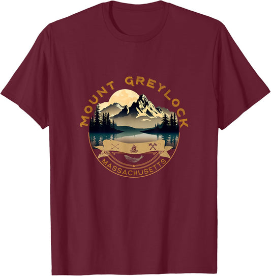 Mount Greylock Vacation Apparel - Mount Greylock Souvenir T-Shirt - T-Shirt | Maroon