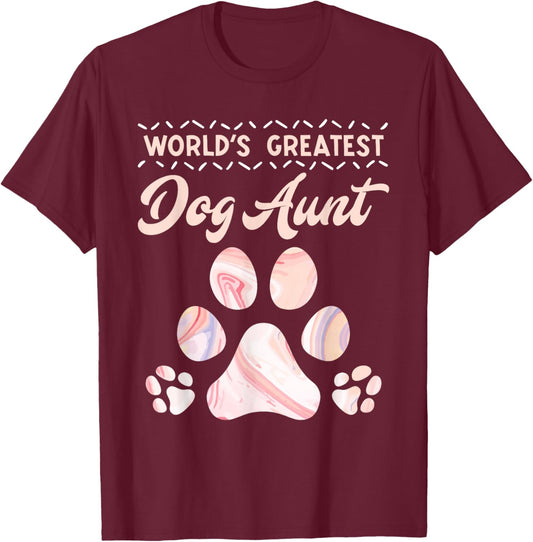 Dog lover Worlds Best Aunt Mother's Day Best aunts T-Shirt - T-Shirt | Maroon
