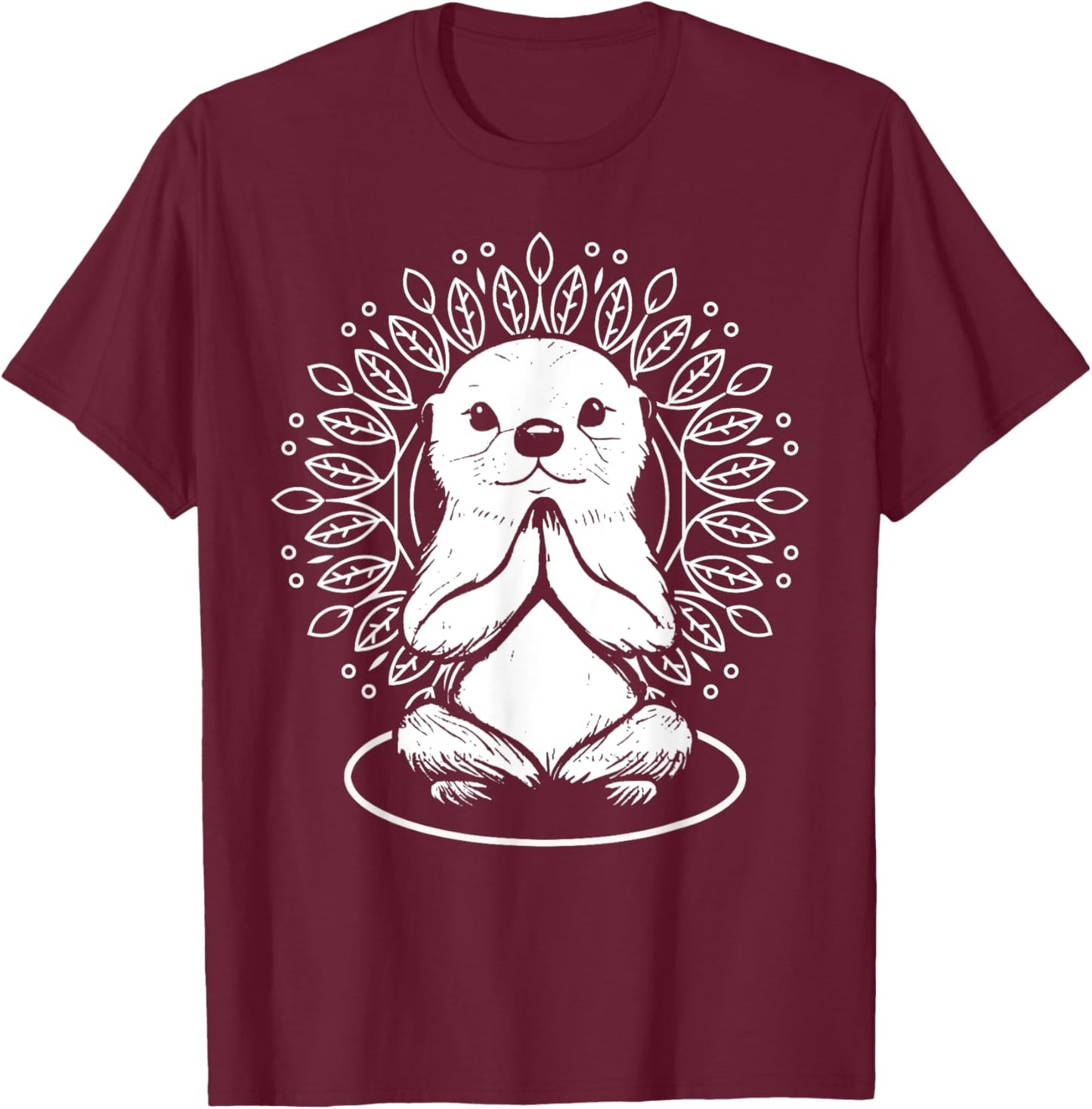 Otter Spiritual Yoga Pose Meditation Lover Namaste T-Shirt - T-Shirt | Maroon