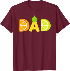 Funny Dad Fruitarian Lover Summer Father Fruit Slice T-Shirt - T-Shirt | Maroon