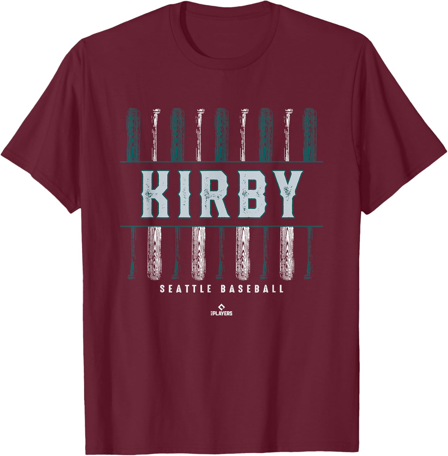 Vintage Baseball Bat Gameday George Kirby Seattle MLBPA T-Shirt - T-Shirt | Maroon