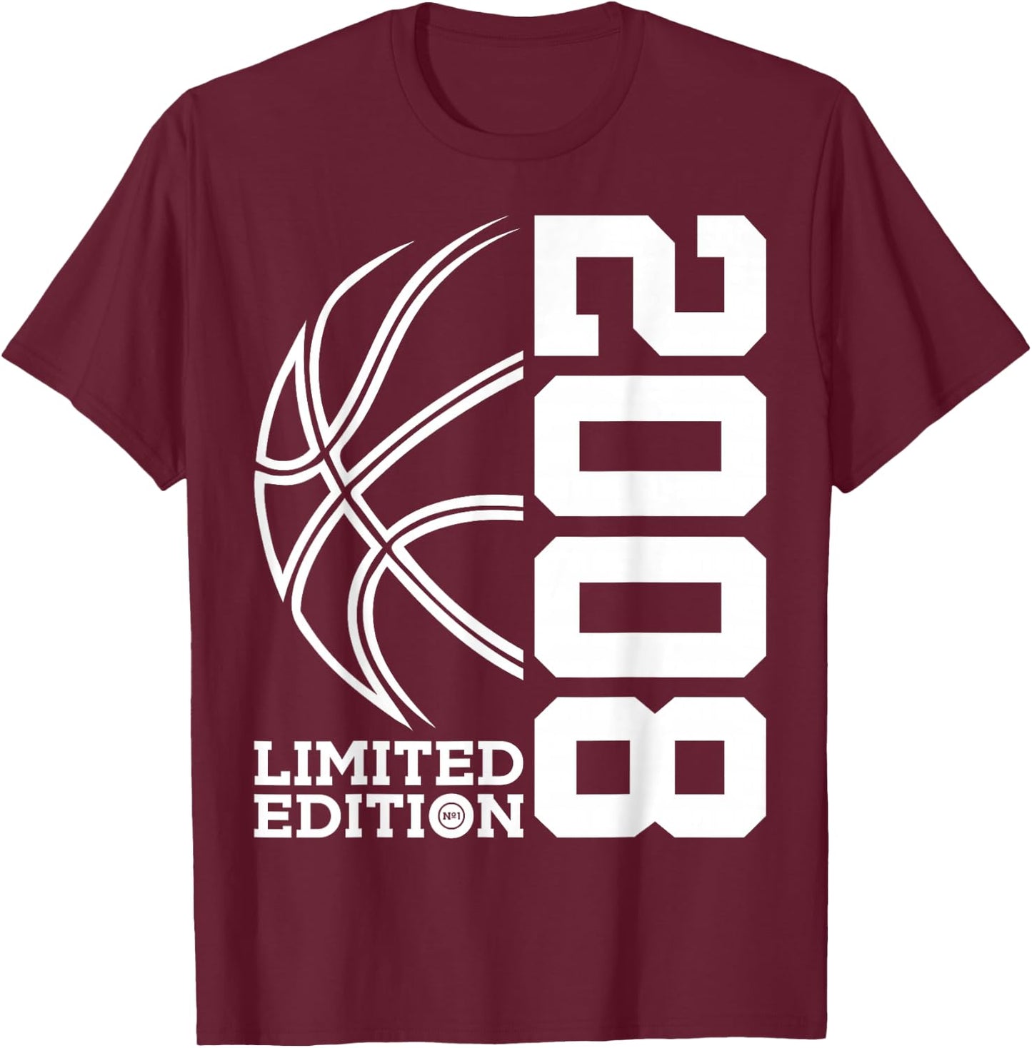 17th BIRTHDAY BASKETBALL LIMITED EDITION 2008 T-Shirt - T-Shirt | Maroon