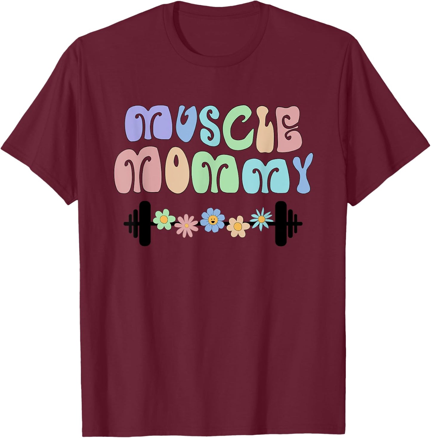 Gym Muscle Mommy Pump Cover T-Shirt - T-Shirt | Maroon