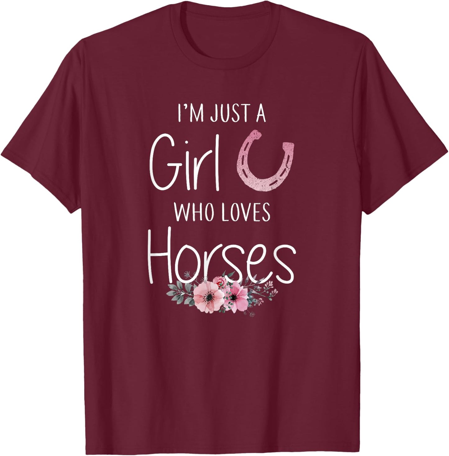 Horse Shirt For Girls Teens Women Horse Lovers T-Shirt - T-Shirt | Maroon