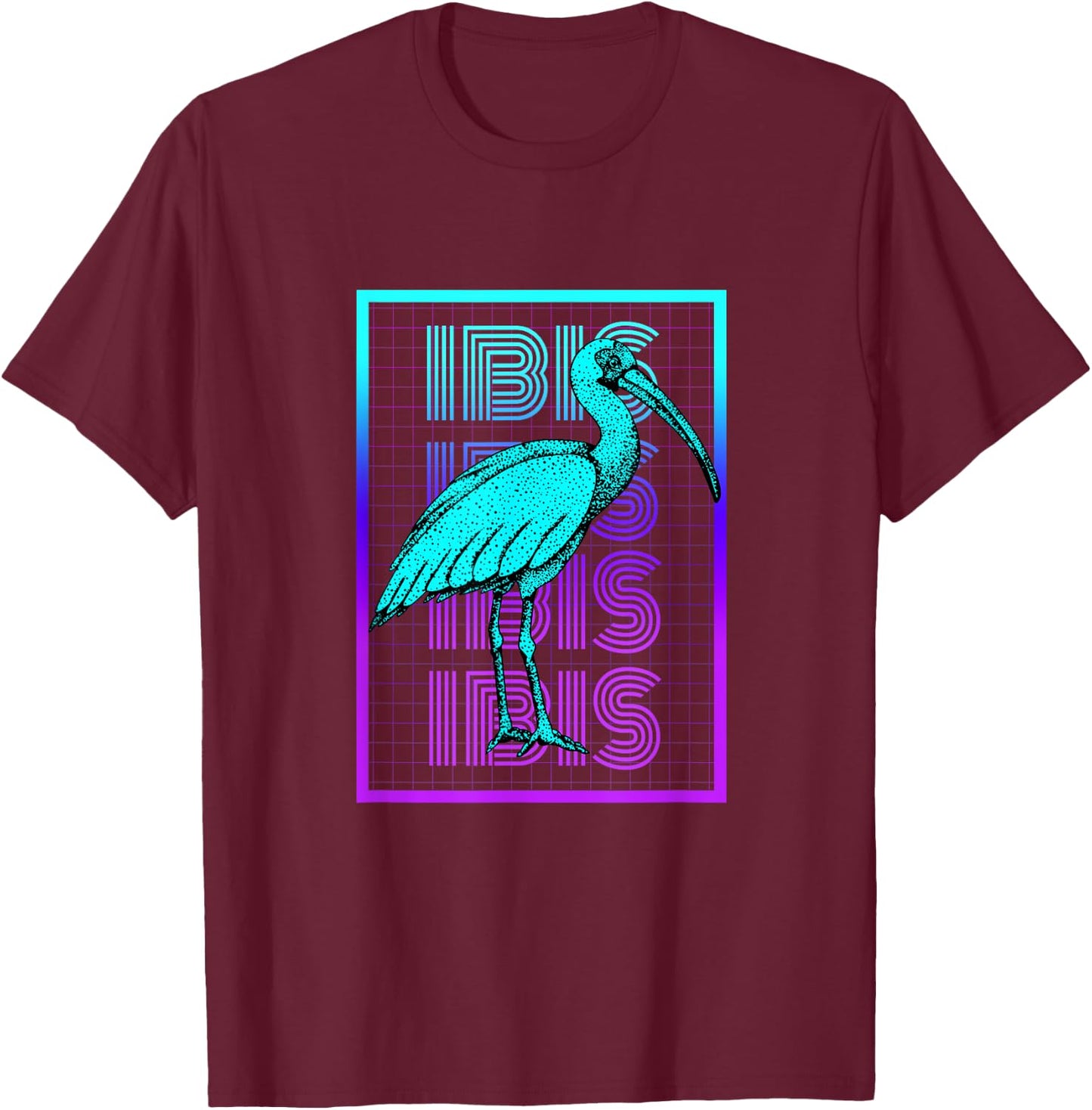 Ibis Bird Vintage Retro Ibis T-Shirt - T-Shirt | Maroon