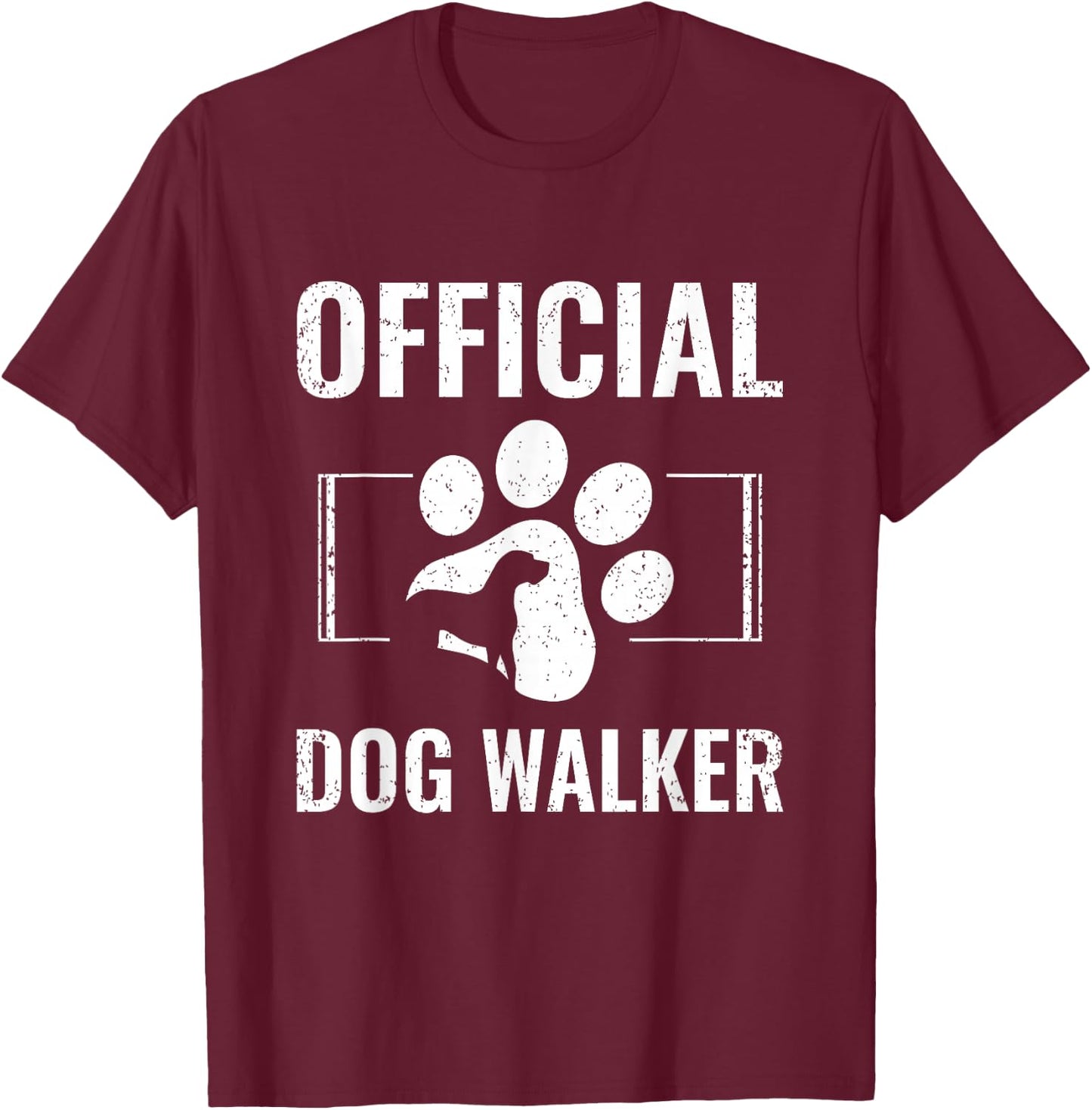Official Dog Walker T-Shirt - T-Shirt | Maroon