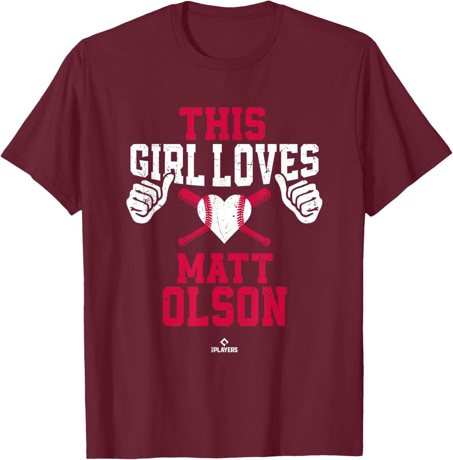 This Girl Loves Matt Olson Matt Olson Atlanta MLBPA T-Shirt - T-Shirt | Maroon