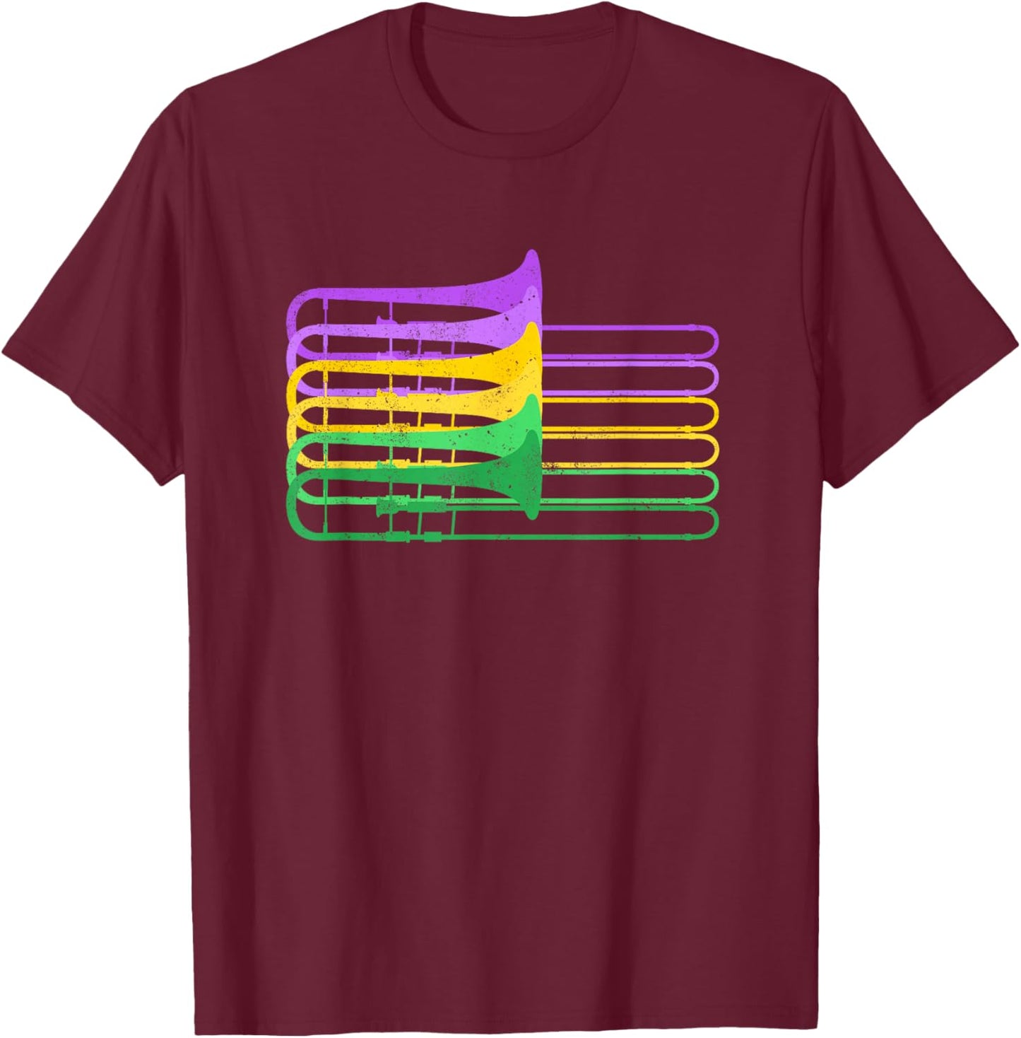 Mardi Gras Brass Trombone Marching Orchestra, Trombonist T-Shirt - T-Shirt | Maroon