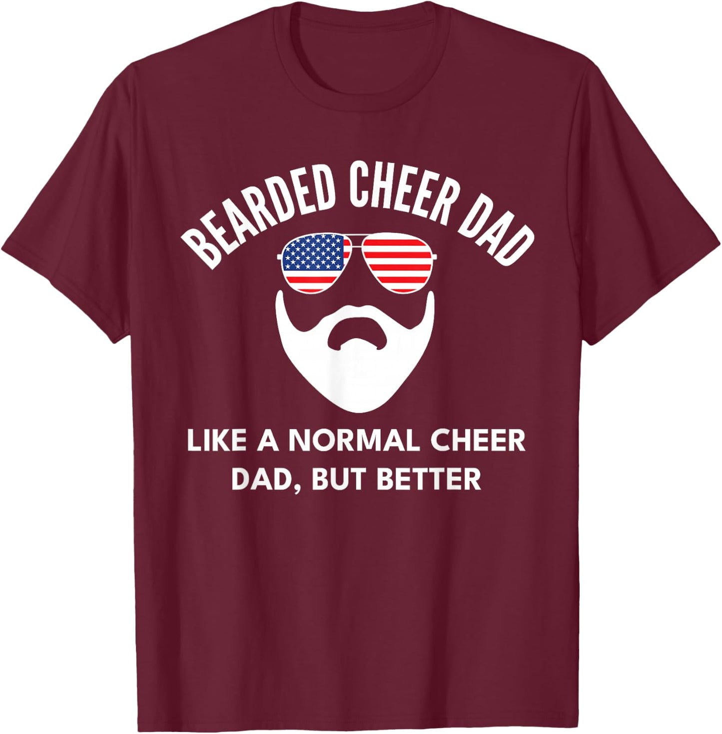 Cheer Dad Bearded Definition Cheerleading Funny T-Shirt - T-Shirt | Maroon