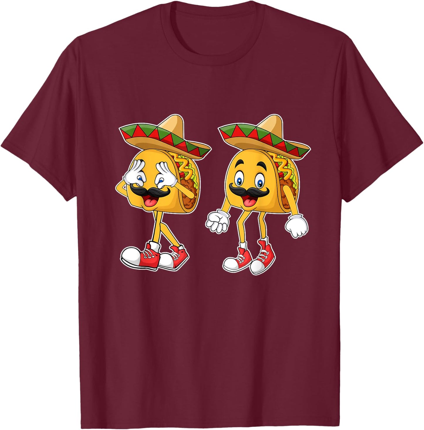 Cute Taco Griddy Dance Cinco de Mayo 2024 Boys Girls Men T-Shirt - T-Shirt | Maroon