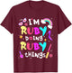 Kids I'm Ruby Doing Ruby Things Cute Girls Personalized Name T-Shirt - T-Shirt | Maroon