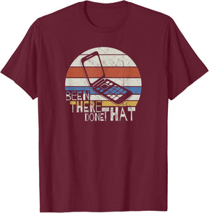 Retro 90s Oldschool Vintage Foldable Flip-Phone Aesthetics T-Shirt - T-Shirt | Maroon